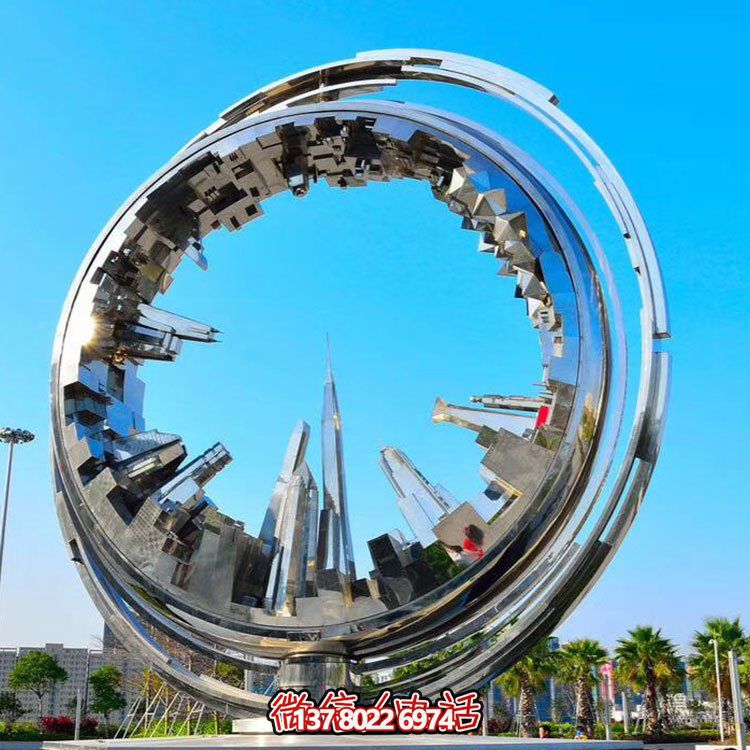 不銹鋼抽象齒輪雕塑，點(diǎn)綴園林景觀