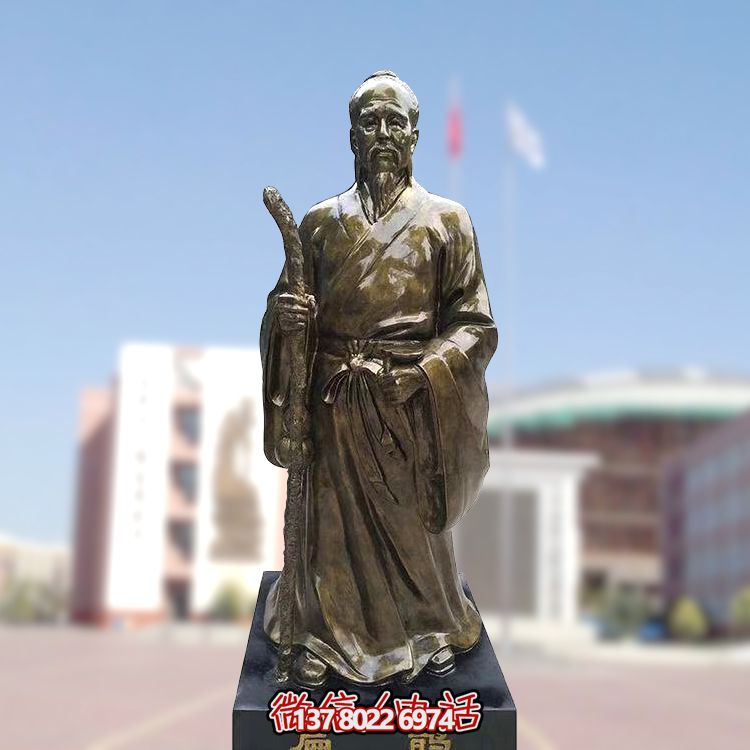 仿銅扁鵲雕塑，玻璃鋼制戶外裝飾