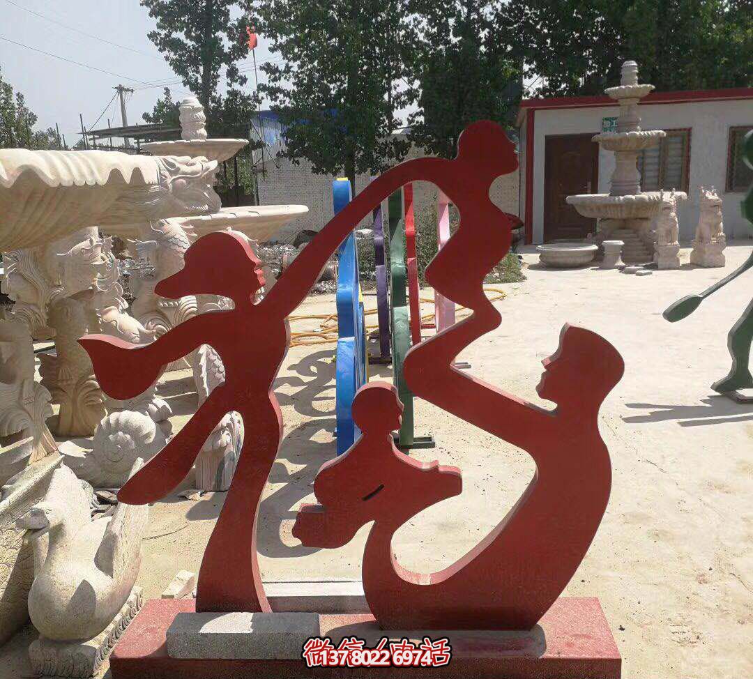 不銹鋼創意福字雕塑，點亮公園里的每一個角落