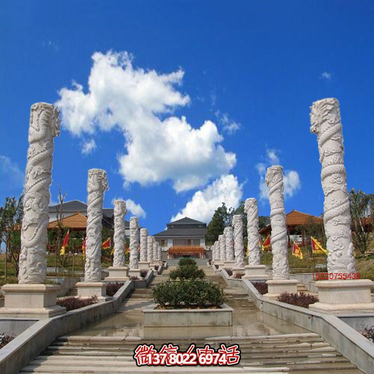 漢白玉龍柱石雕，傳承中華園林文化精髓