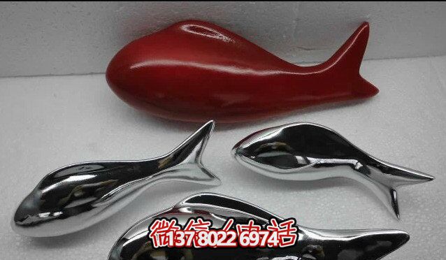 精致簡(jiǎn)約不銹鋼魚(yú)雕塑，點(diǎn)綴室內(nèi)裝飾