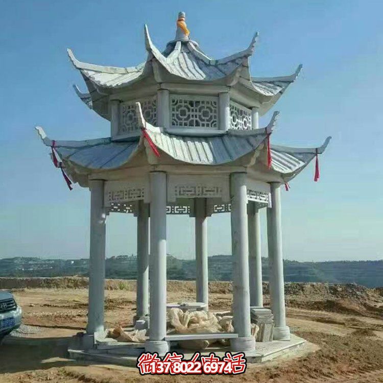 中式雙層涼亭，傳承傳統文化美學