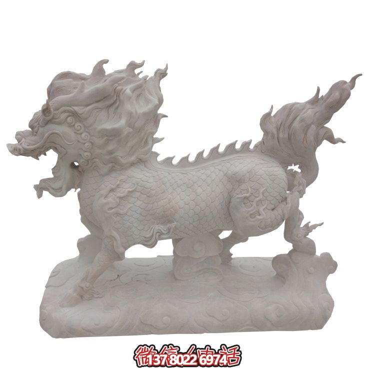 傳承漢白玉石雕麒麟雕塑,美化景區(qū)戶外環(huán)境 傳承漢白玉石雕麒麟雕塑,美化景區(qū)戶外環(huán)境