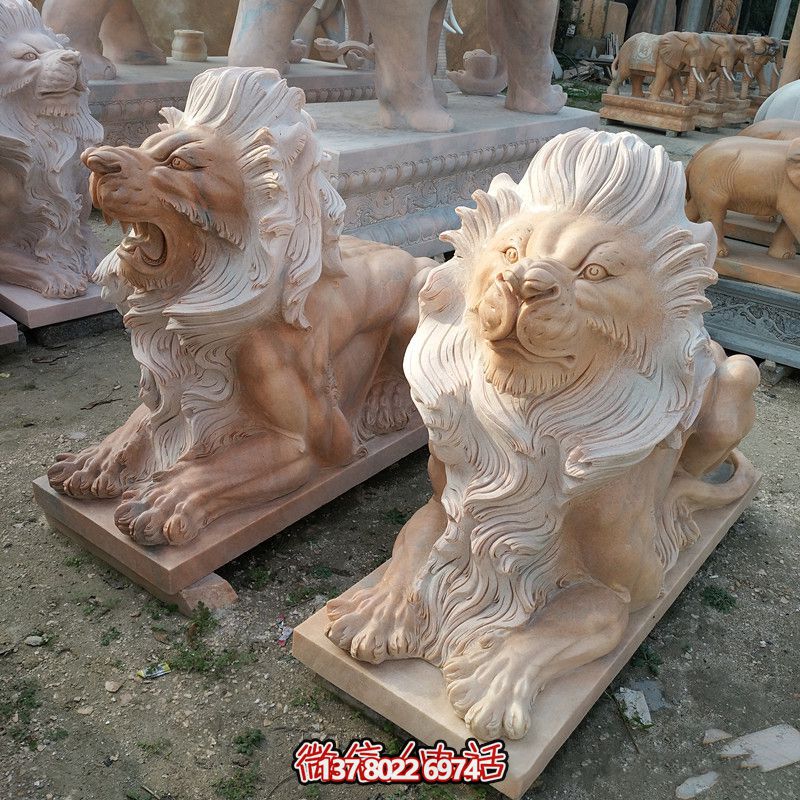 精美大理石石雕仿真獅子鎮宅雕塑——讓您的家園更加精致 精美大理石石雕仿真獅子鎮宅雕塑——讓您的家園更加精致