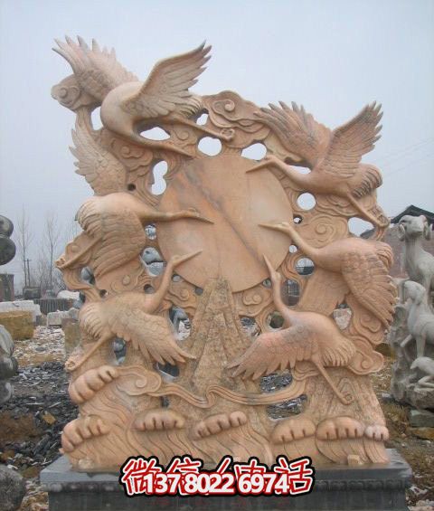 大型景觀仙鶴雕塑，完美演繹晚霞紅