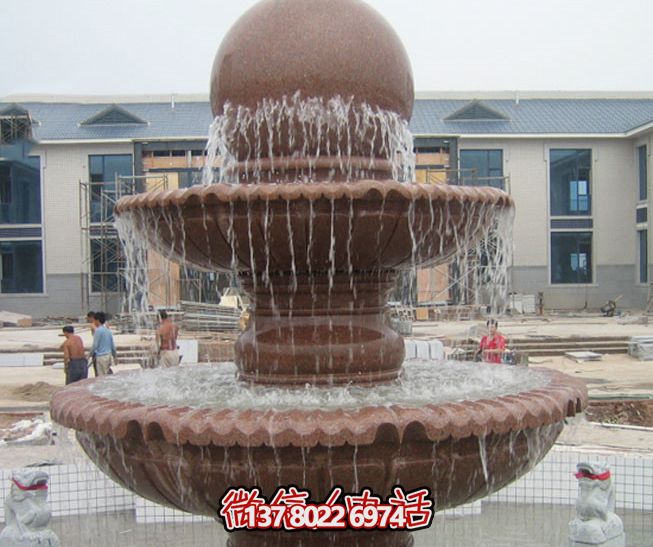 企業(yè)形象展示——多層風(fēng)水球噴泉石雕紅晚霞 企業(yè)形象展示——多層風(fēng)水球噴泉石雕紅晚霞
