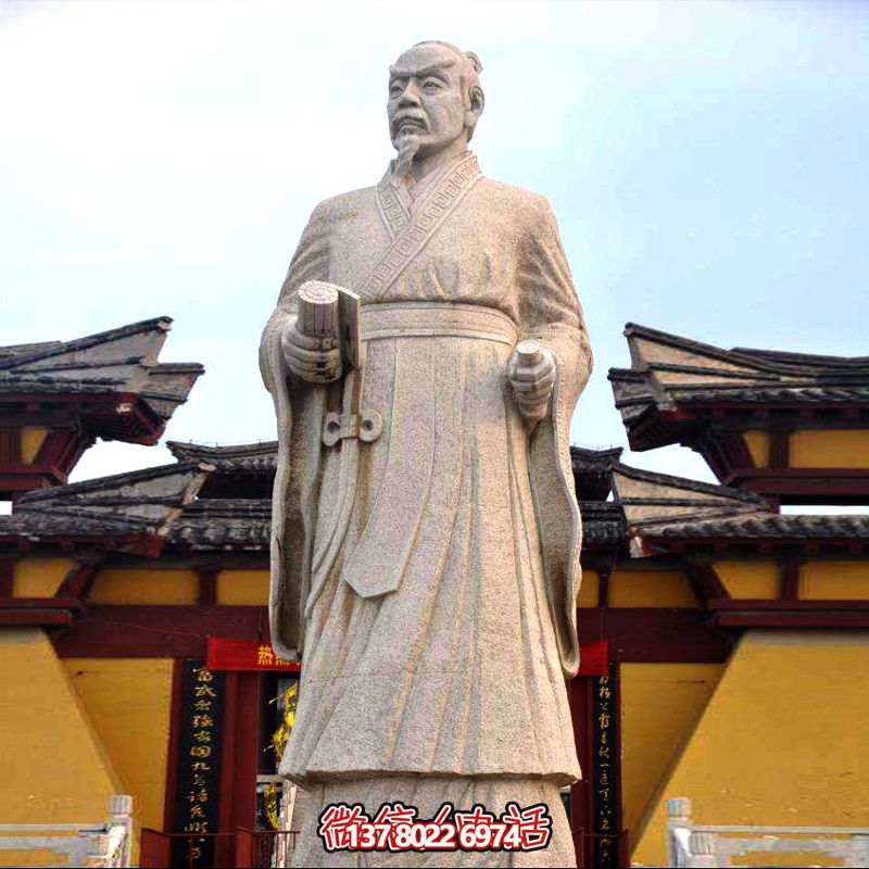 廣場學校花園砂巖石戰國時期思想家孟子雕塑像 廣場學校花園砂巖石戰國時期思想家孟子雕塑像