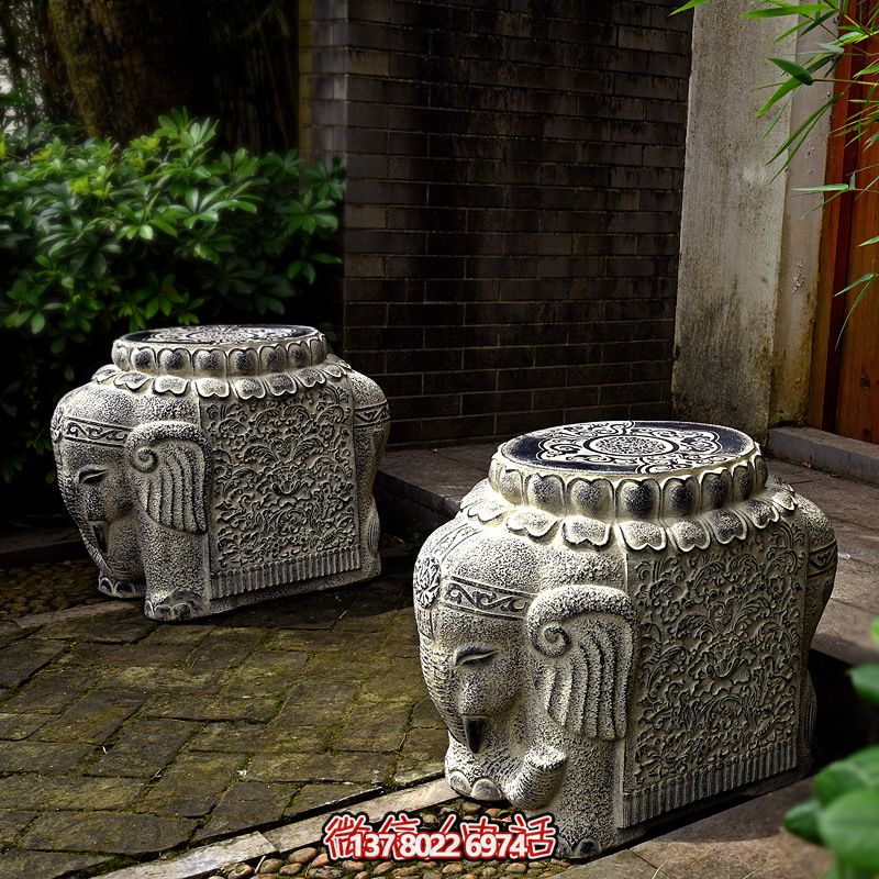 吉祥小象石鼓門墩抱鼓石一對家用仿古庭院別墅看門鎮宅門口石墩擺件 吉祥小象石鼓門墩抱鼓石一對家用仿古庭院別墅看門鎮宅門口石墩擺件