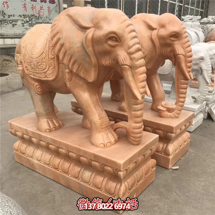 酒店企業(yè)晚霞紅石雕鎮(zhèn)宅招財(cái)大象雕塑 酒店企業(yè)晚霞紅石雕鎮(zhèn)宅招財(cái)大象雕塑