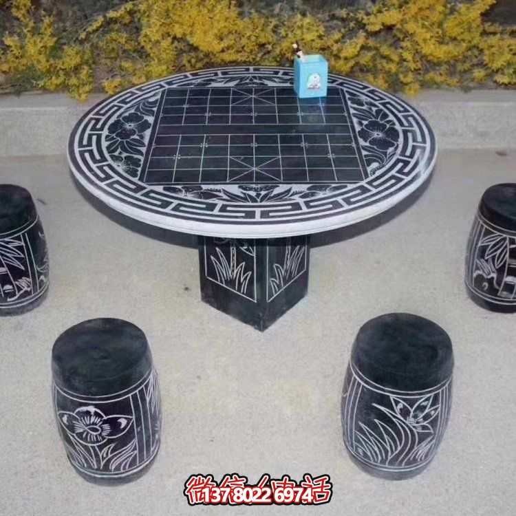 石雕戶外園林景觀石雕棋盤(pán)格人物雕塑