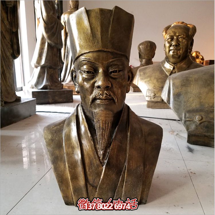 園林廣場北蘇詩人玻璃鋼仿銅蘇軾頭像雕塑 園林廣場北蘇詩人玻璃鋼仿銅蘇軾頭像雕塑