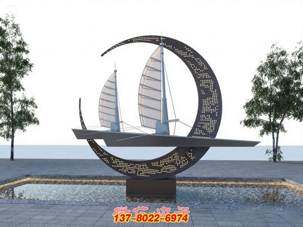 新月伴航：不銹鋼戶外景觀的逐夢(mèng)之舟